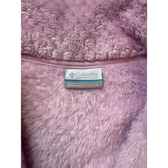 NWT - COLUMBIA WOMENS Zip up FLEECE, Women's Large. Fuzzy & Warm!! Lilac/Pink - Picture 4 of 12